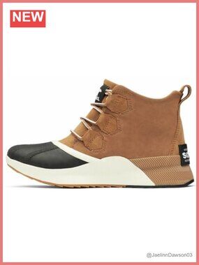 Waterproof Leather Snow Boots Ankle Mid-Top Round Toe Rubber Sole